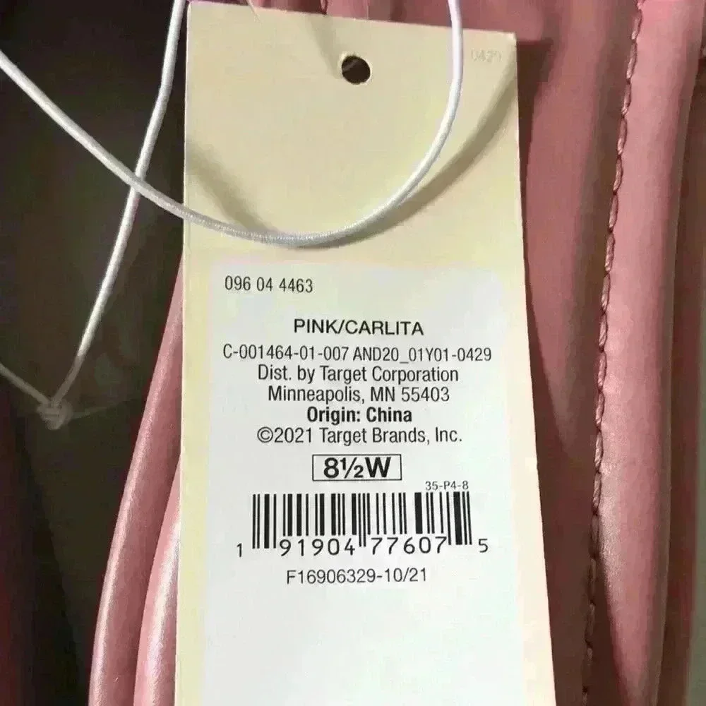 New!  WIDE WIDTH Pink Carlita Wedge Platform Slide Sandals - A New Day 8.5 Wide - Picture 6 of 9